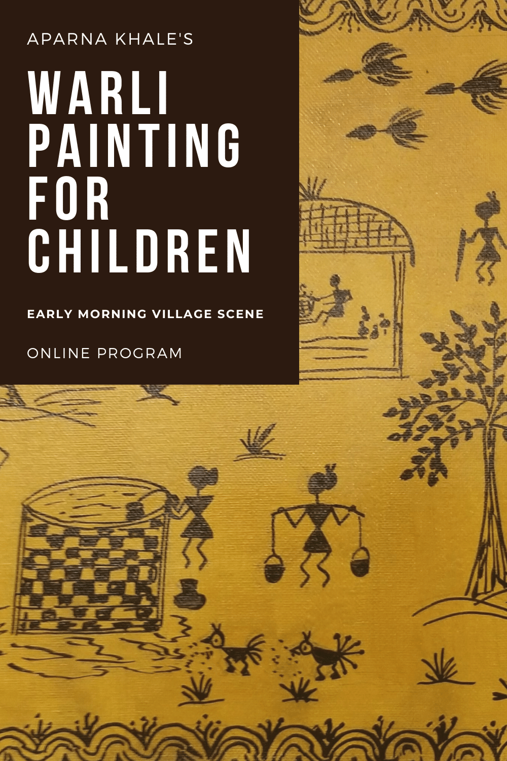 WP01 – Early Morning Village Scene – Warli Painting for Children