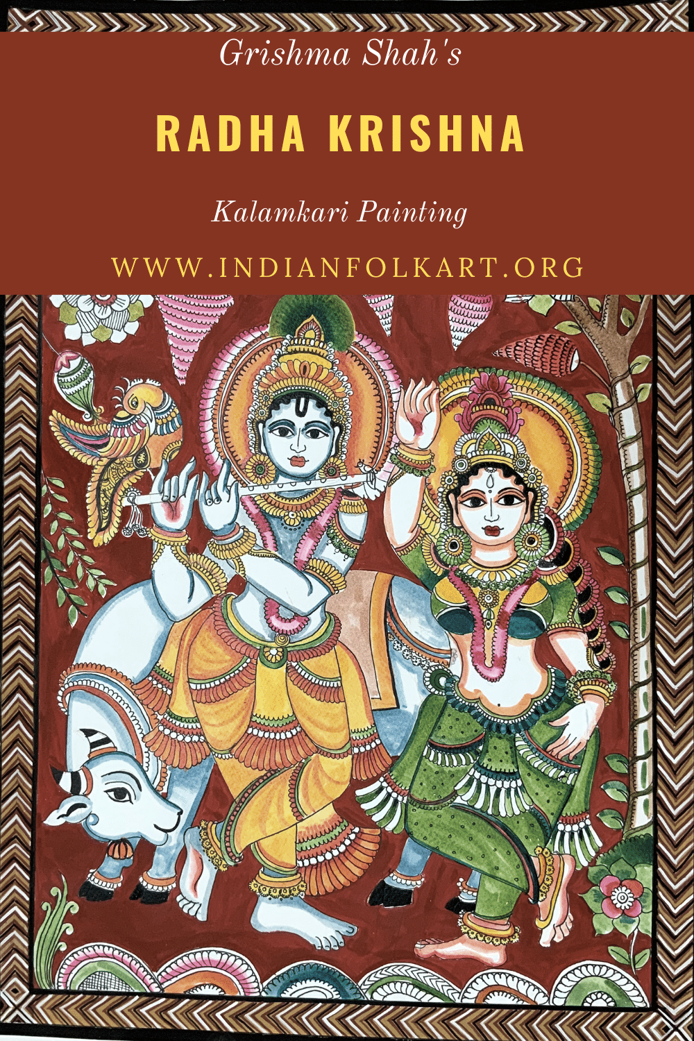 GS02 Kalamkari Painting for Beginners, Radha Krishna [Self Learning]