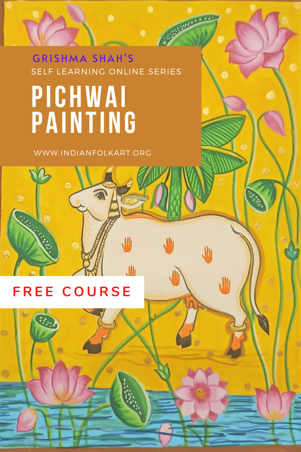GS03 Pichwai Painting Short Course, “Pichwai Cow”