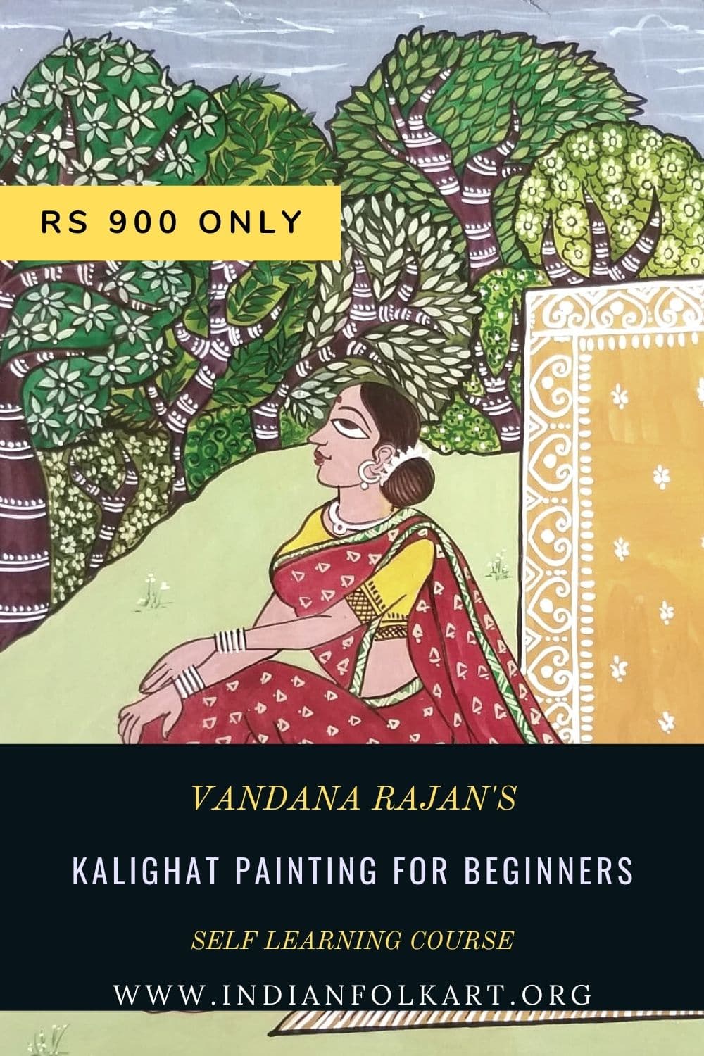 VR02 – Kalighat Painting For Beginners, “The Waiting Woman”